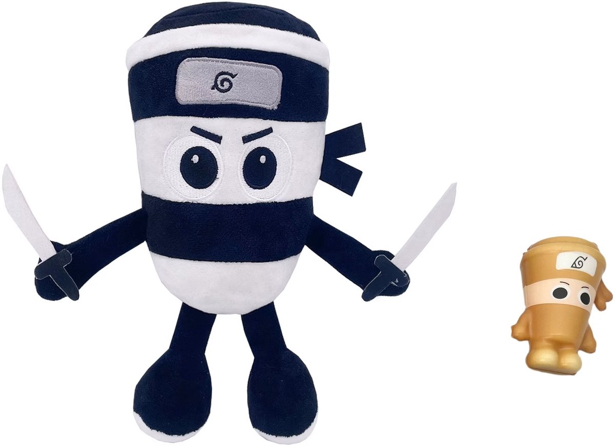 Happy Trendz® | Italian Brain Rot Set | Knuffel 25 cm | Squishy Italian Brain Rot | Cappuccino Assassino | Set van 2 | Antistress Squishy & Meme Knuffel